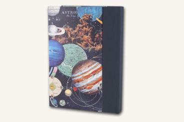 Preview: Notebook DIN format, linen spine navy blue
